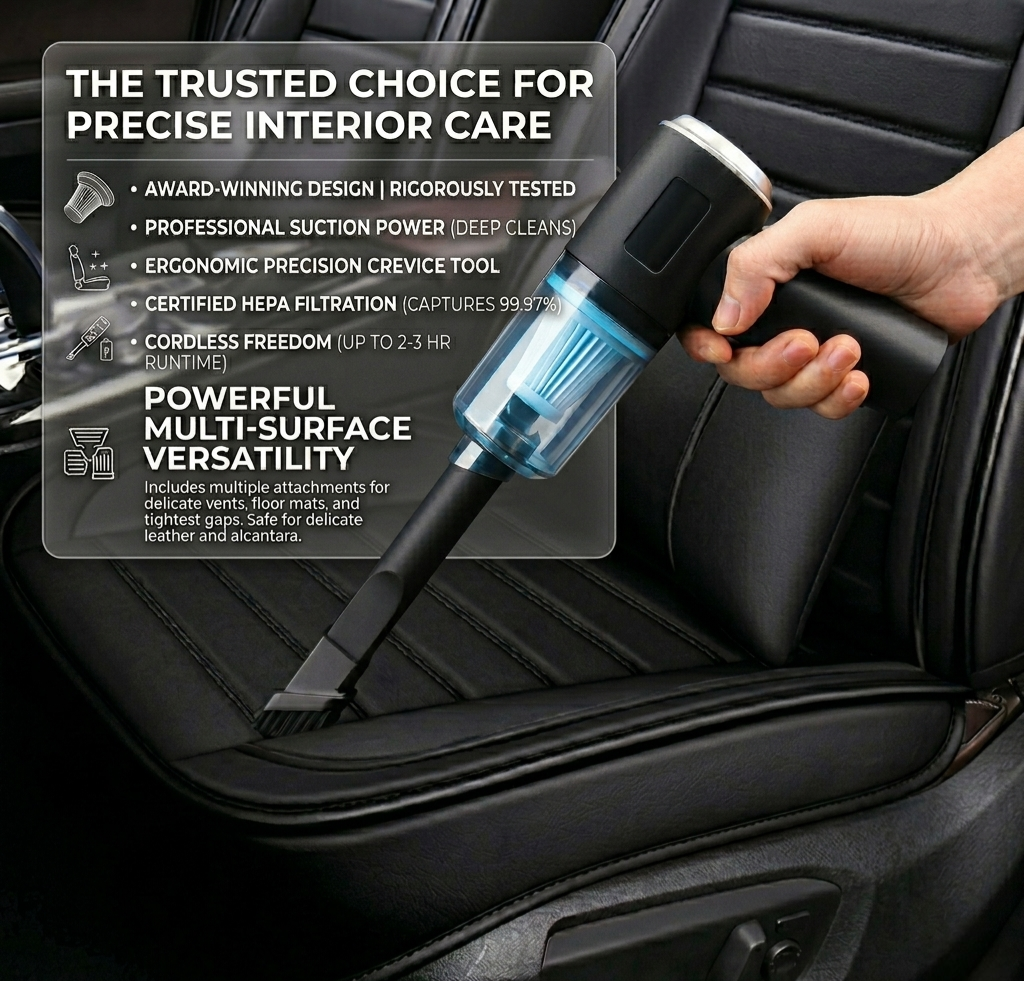 TurboClean™ 2-in-1 Wireless Car Vacuum & Air Duster – Compact Powerful Cleaner